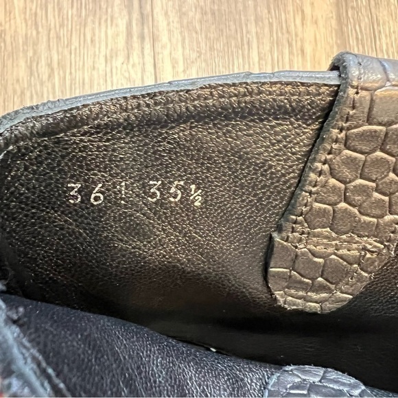 Rocco P. Black Textured Italian Leather Ankle Bootie Round Toe Chunky Heel 35.5 - Picture 9 of 13